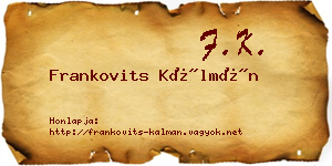 Frankovits Kálmán névjegykártya