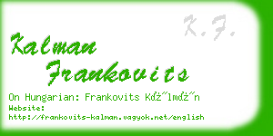 kalman frankovits business card